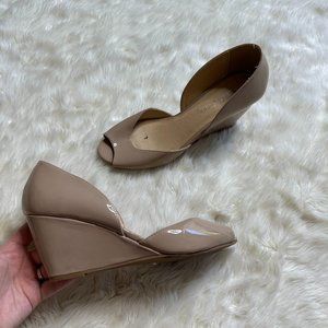 CL by Chinese Laundry Tan Patent Leather Wedge Shoes 8.5M